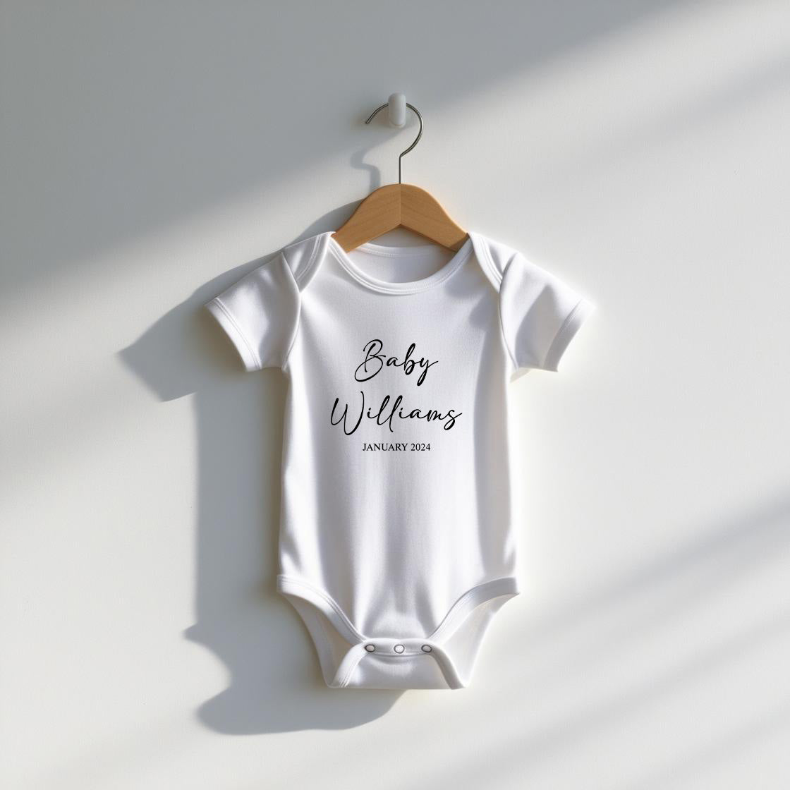 Custom Announcement  Name Baby Bodysuit