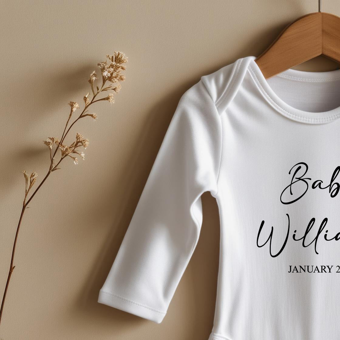 Custom Announcement  Name Baby Bodysuit