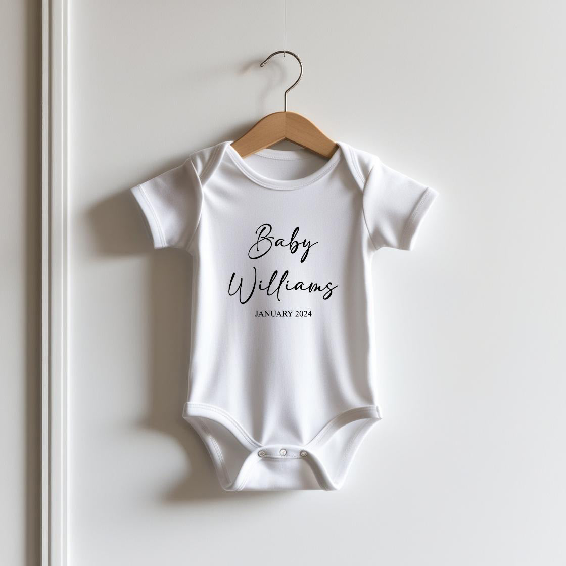 Custom Announcement  Name Baby Bodysuit