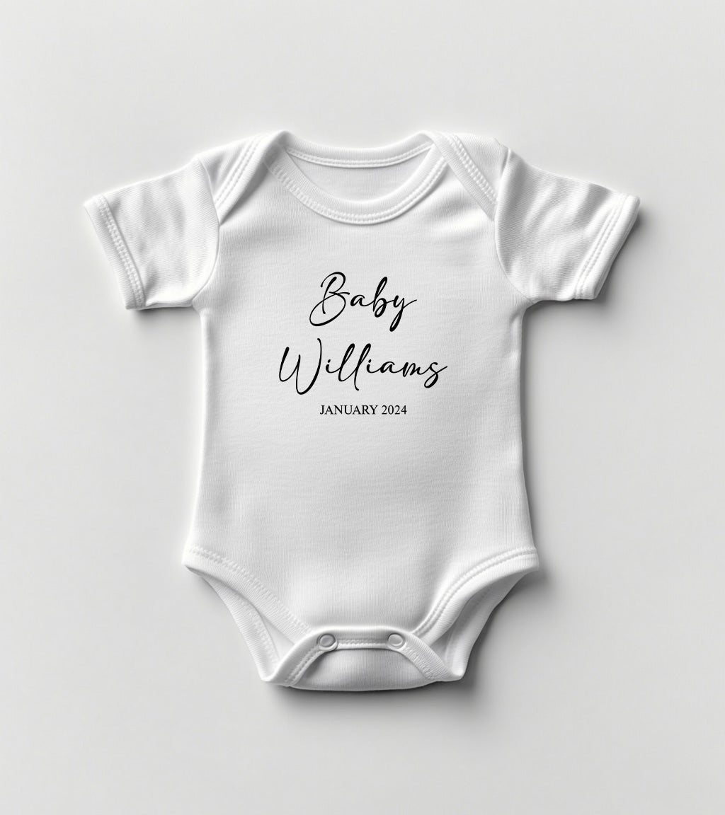 Custom Announcement  Name Baby Bodysuit