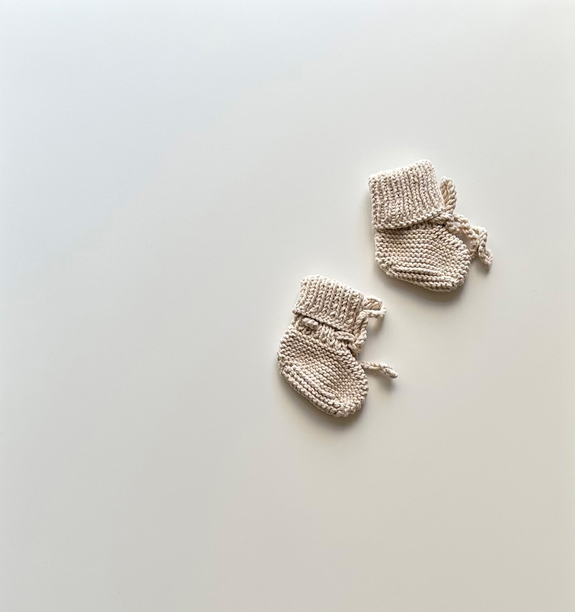 Handmade Knitted Beanie with PomPom and Baby Booties