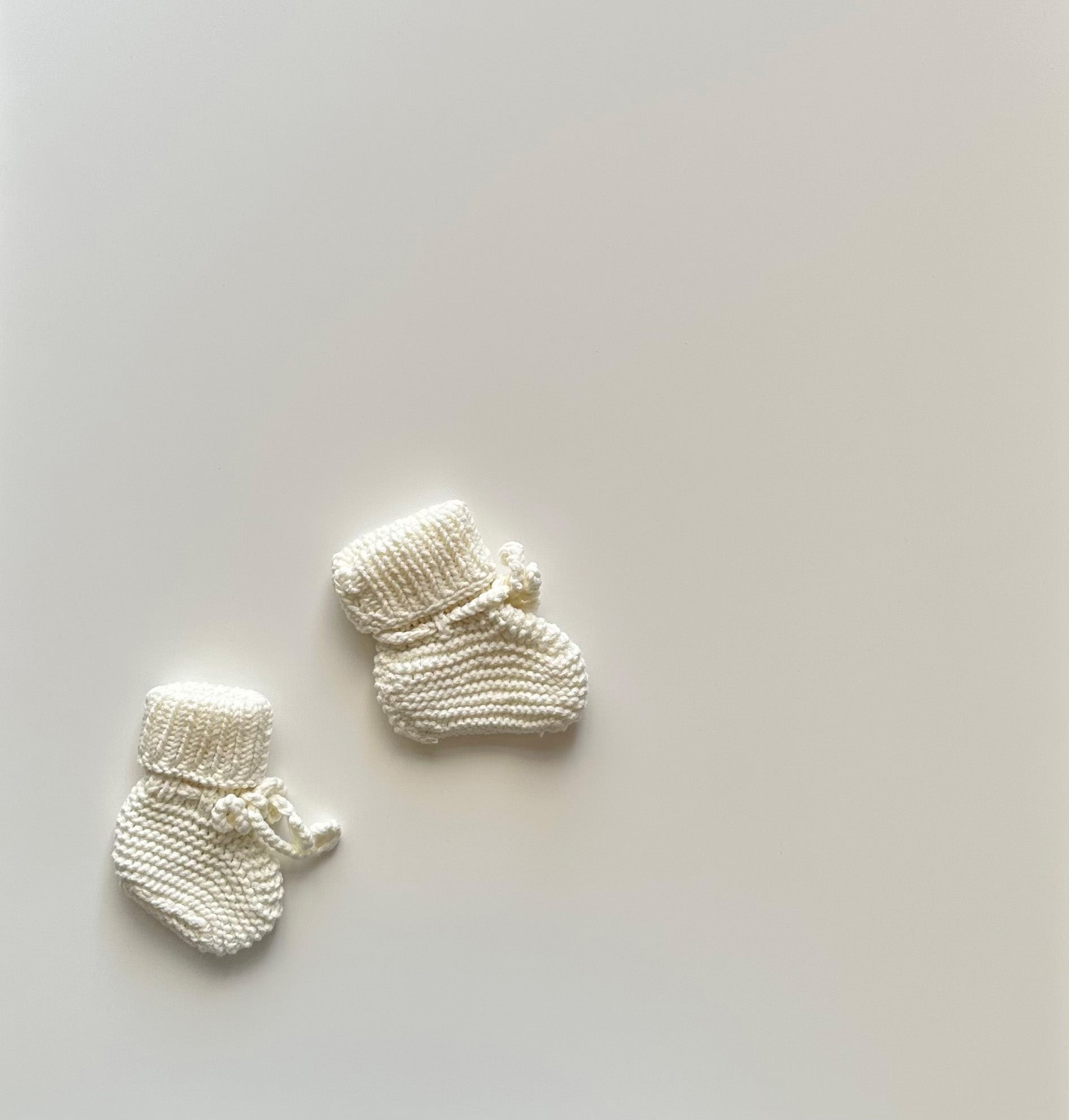 Handmade Knitted Beanie with PomPom and Baby Booties