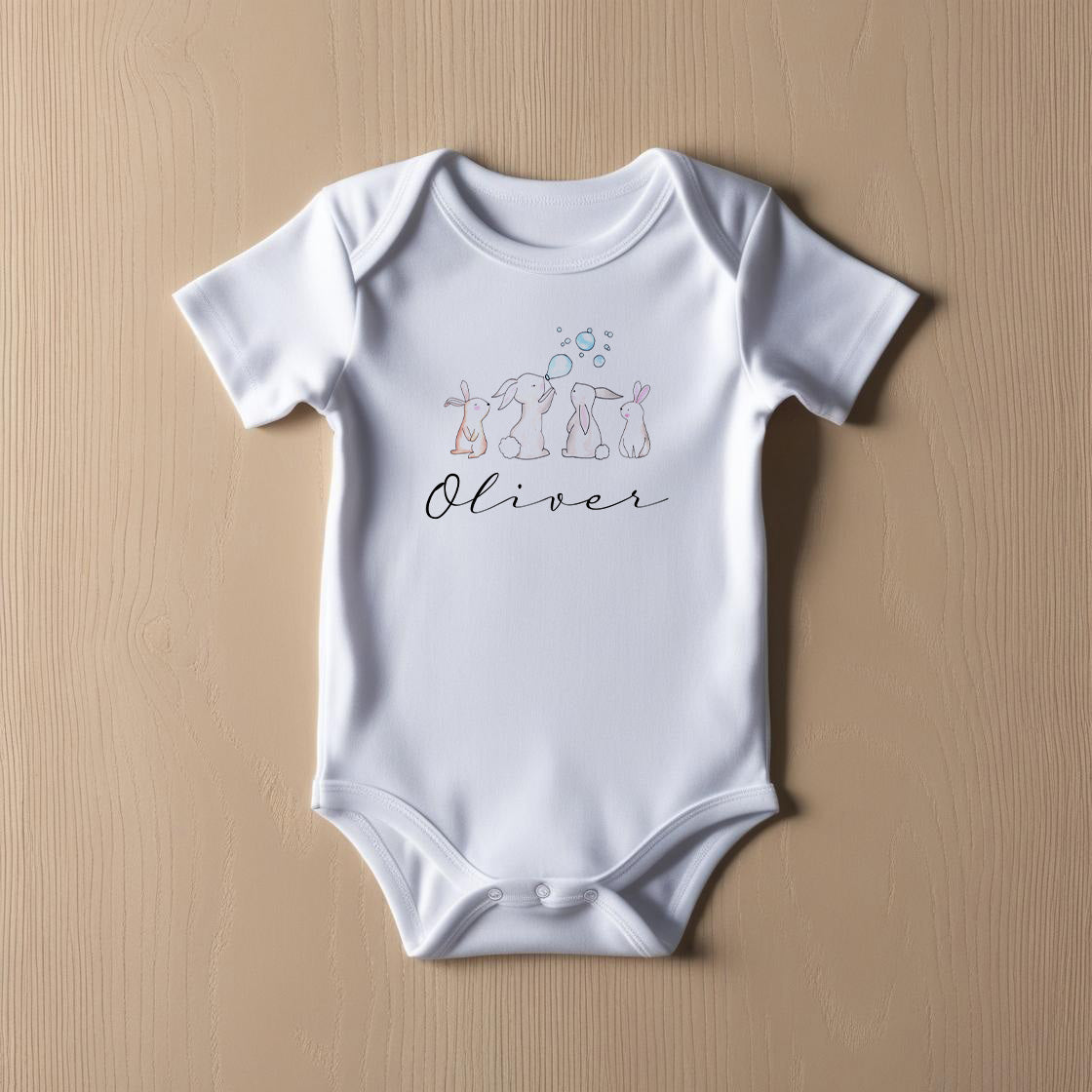 Bunnies and Bubbles Baby Bodysuit