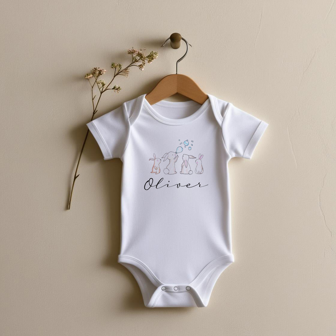 Bunnies and Bubbles Baby Bodysuit