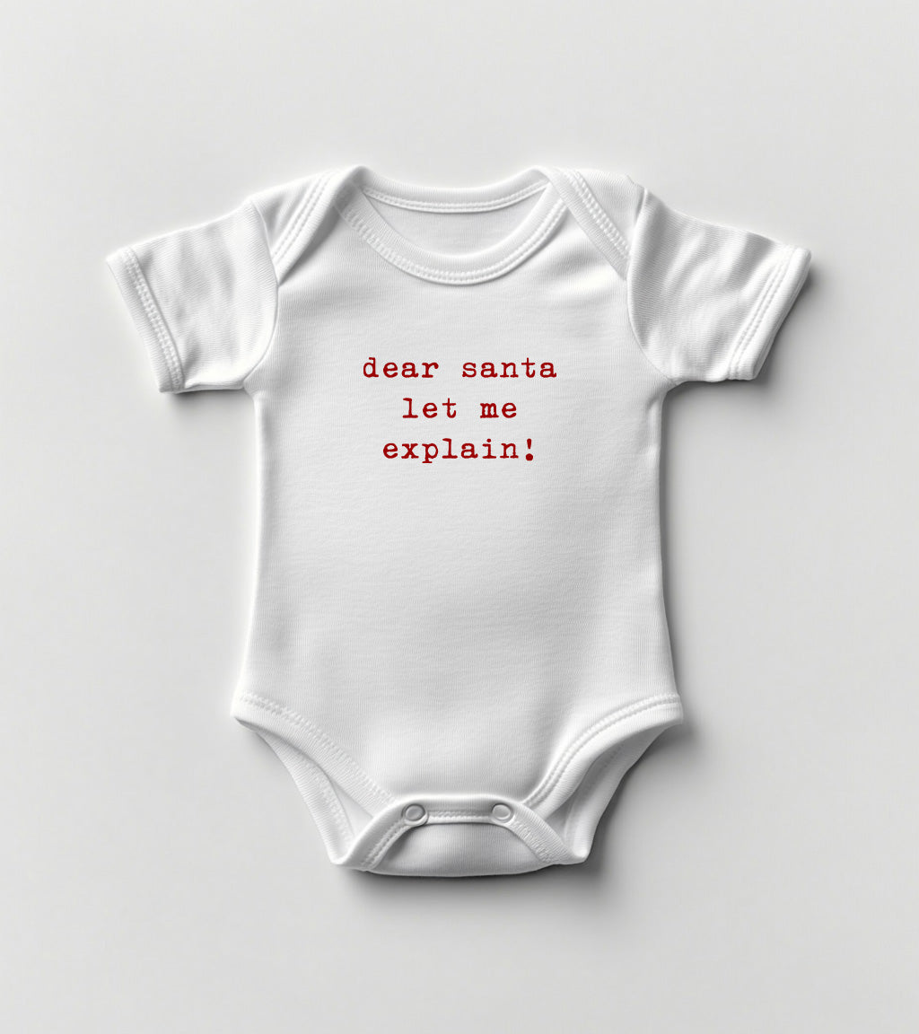 Dear Santa Let Me Explain Baby Bodysuit