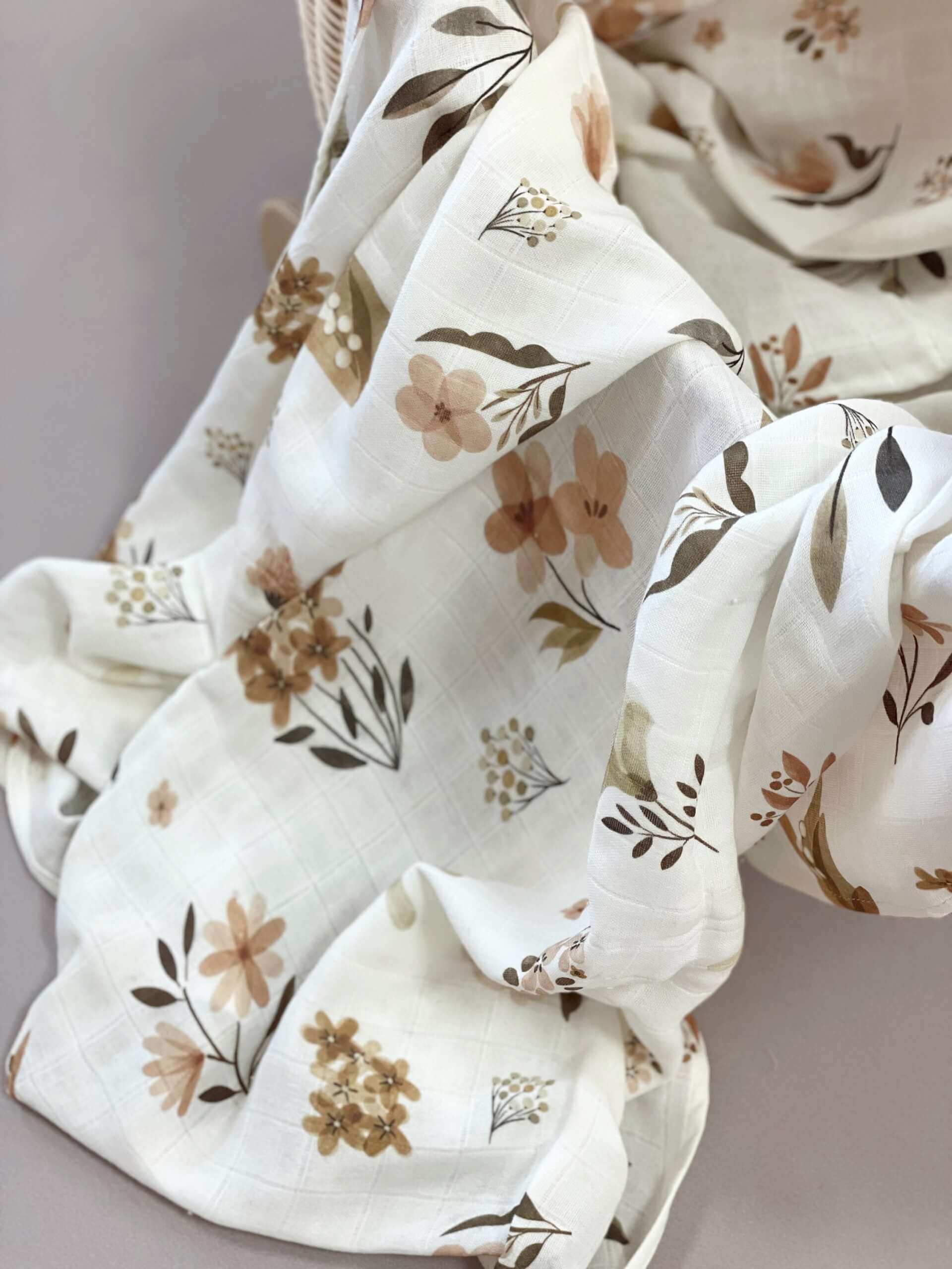 Autumn Flowers Muslin Swaddle - Blzandco