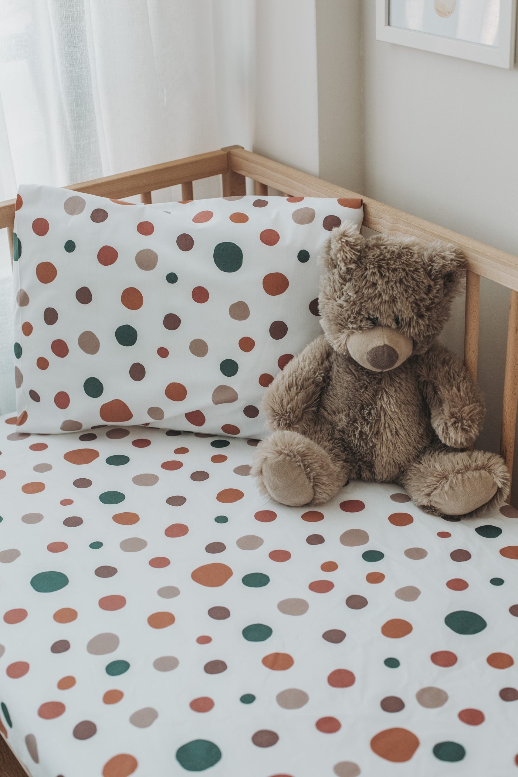 Dotted Crib Sheet Fitted Cotbed Sheet - Blzandco