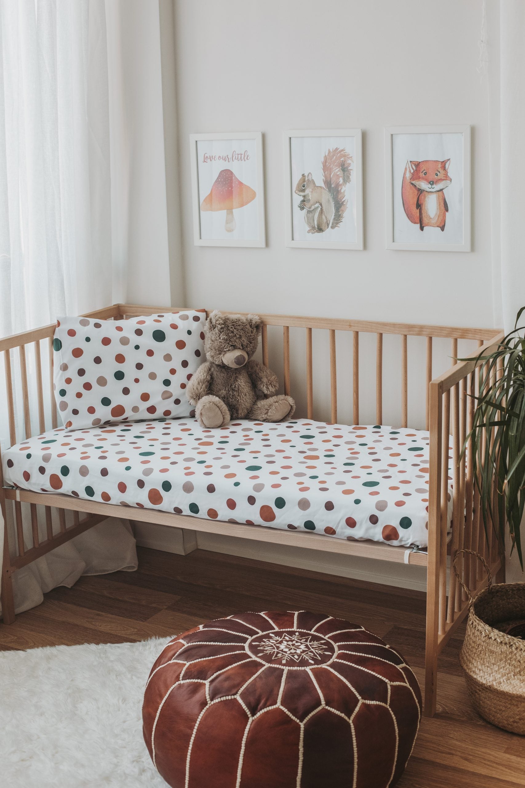 Dotted Crib Sheet Fitted Cotbed Sheet - Blzandco