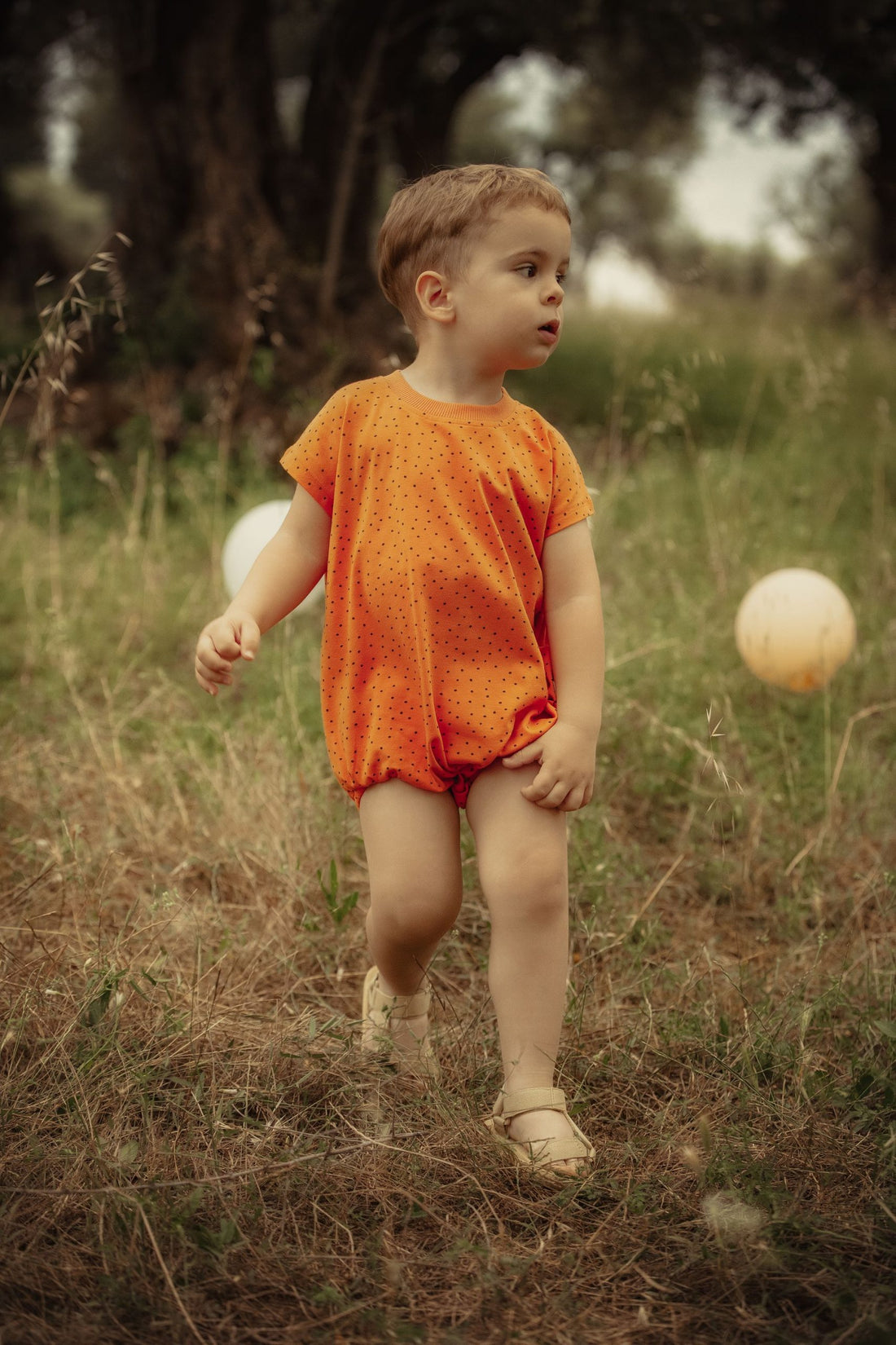 Orange Dotted Romper - Blzandco