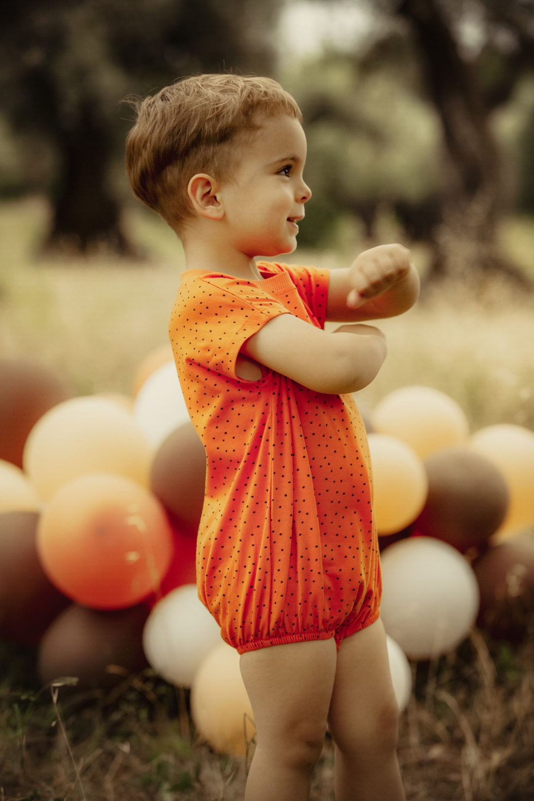 Orange Dotted Romper - Blzandco