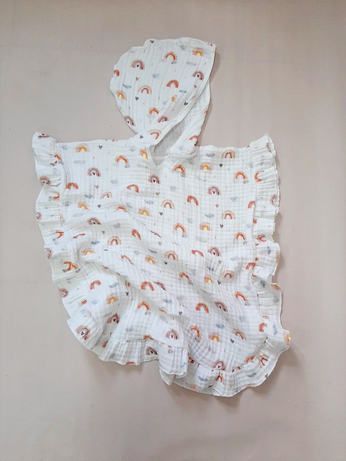 Rainbow Rose Poncho With Ruffles - Blzandco