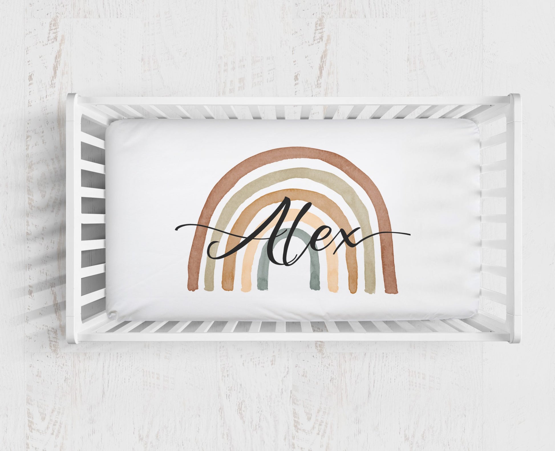 Brown Rainbow Cot Bed Sheet - Blzandco