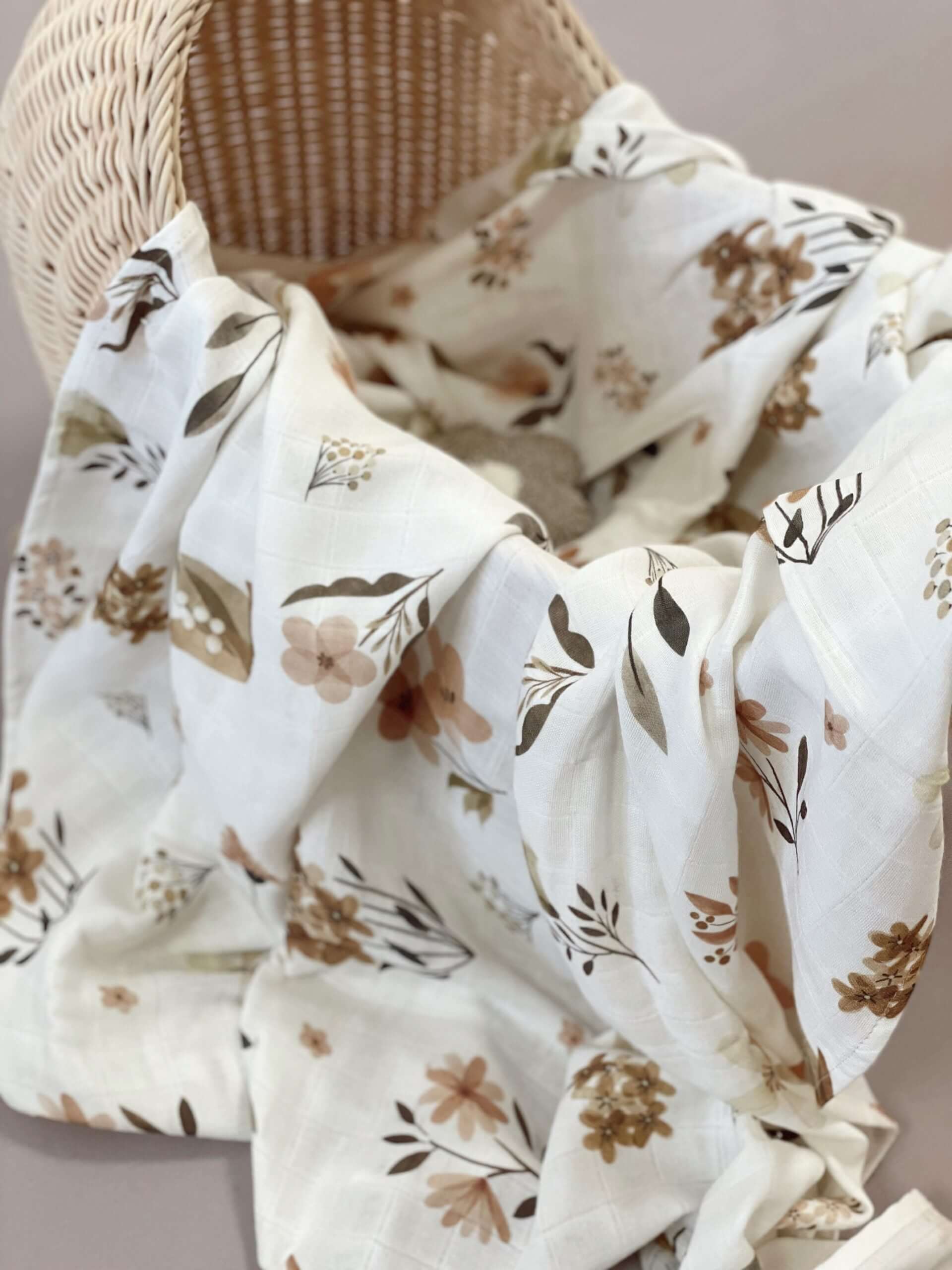 Autumn Flowers Muslin Swaddle - Blzandco