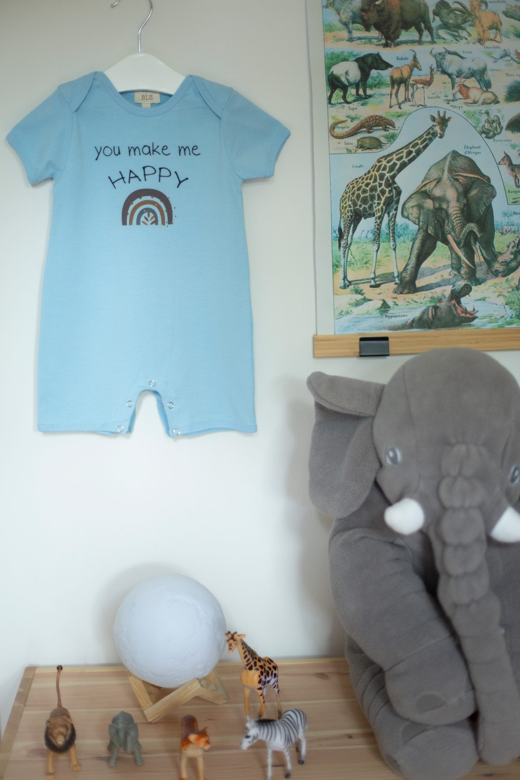Blue Color 2 Pieces Set Summer Short Overall - Blzandco