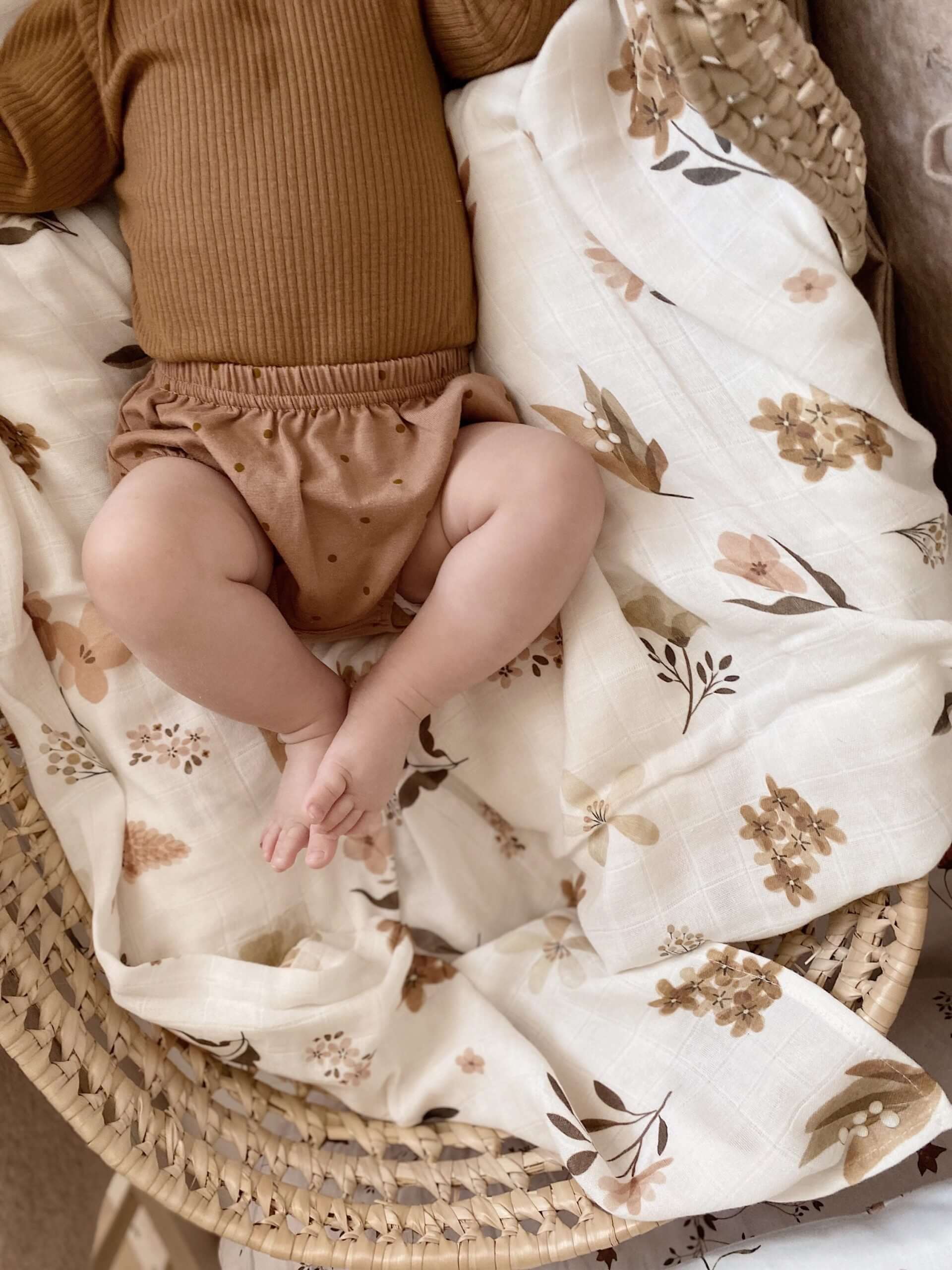 Autumn Flowers Muslin Swaddle - Blzandco