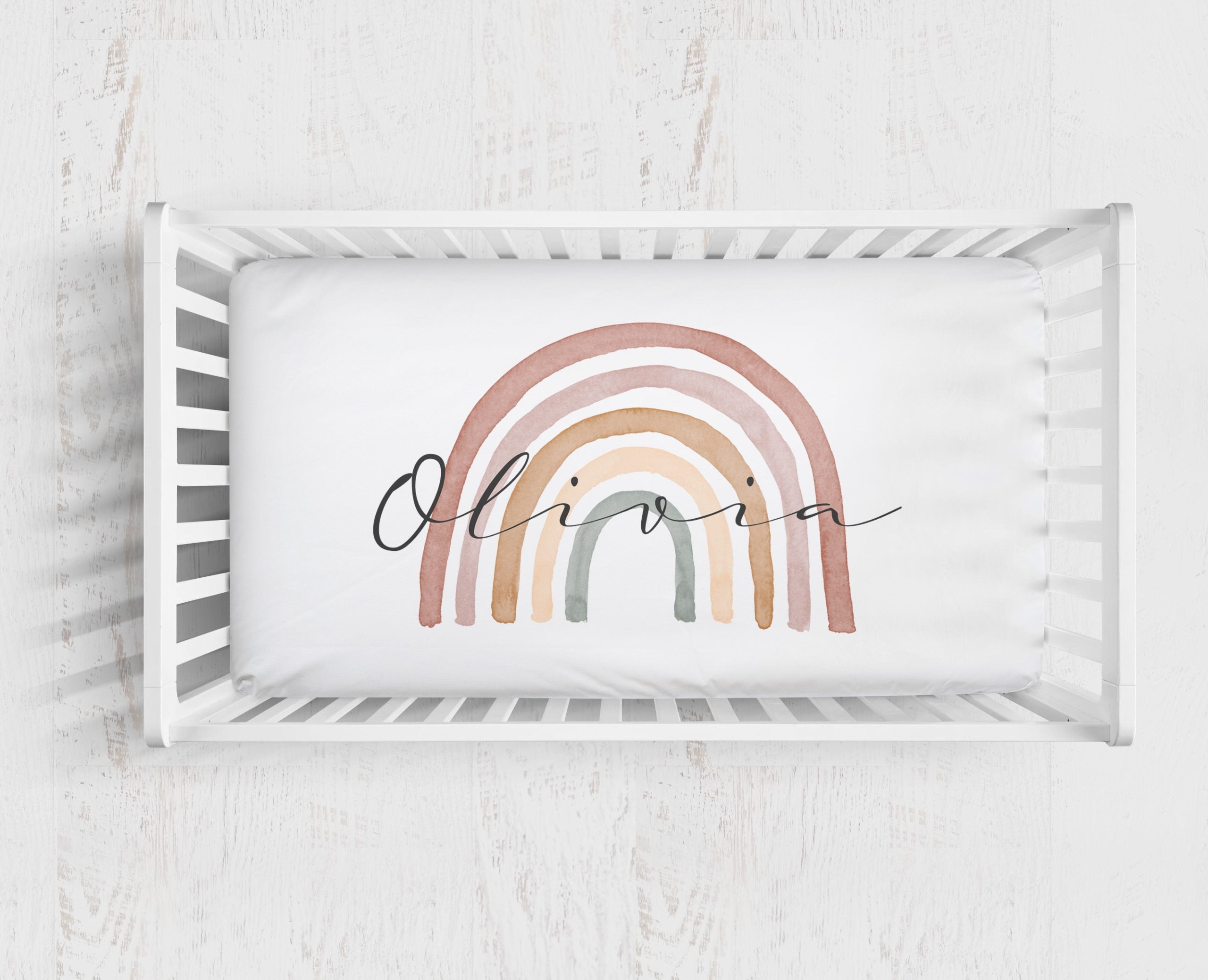 Pinky Rainbow Cot Bed Sheet - Blzandco