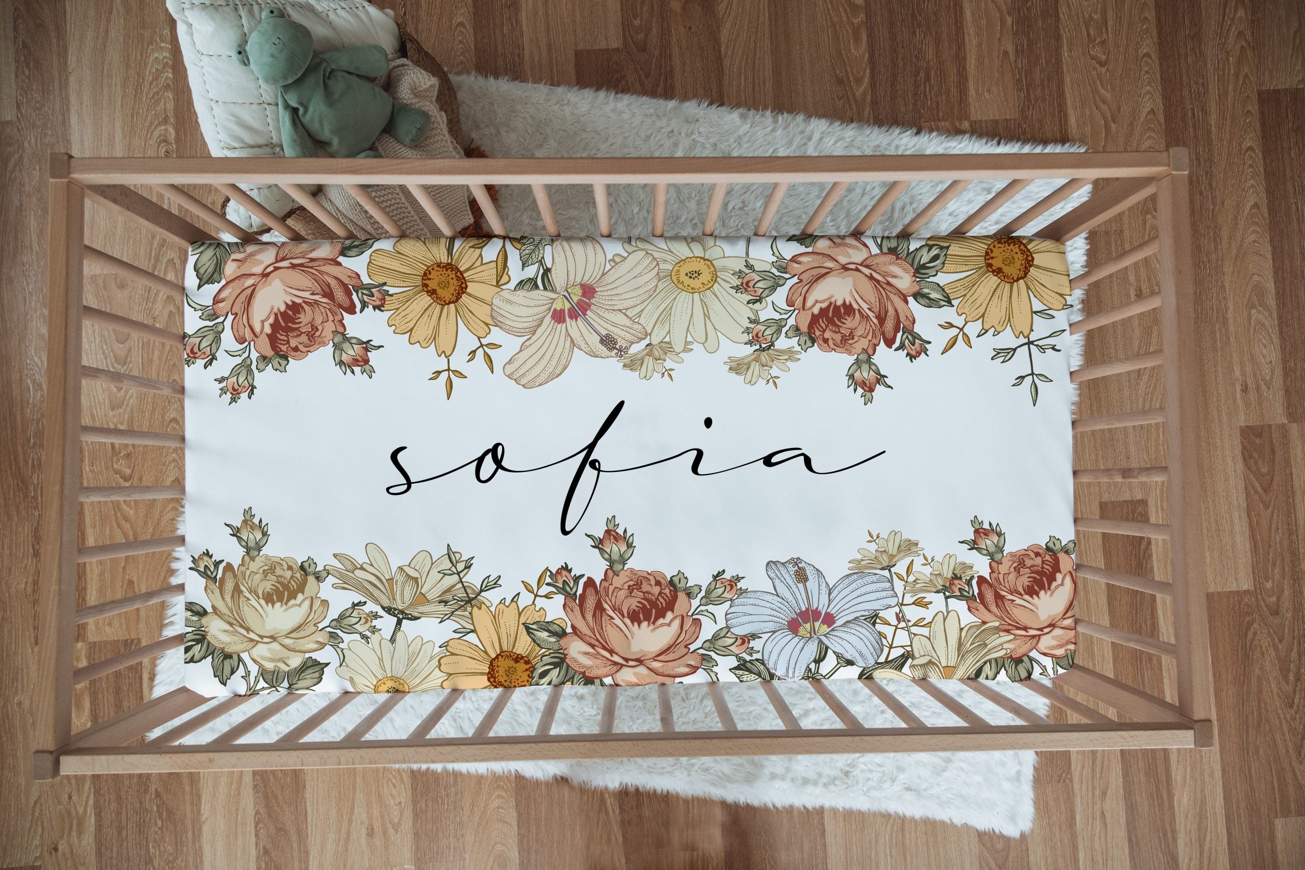 Rose Flower Cot Bed Sheet - Blzandco