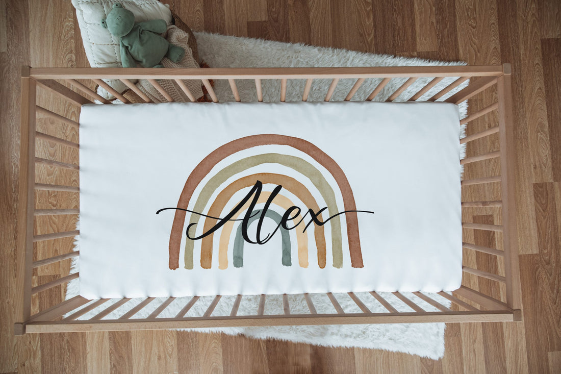 Brown Rainbow Cot Bed Sheet - Blzandco