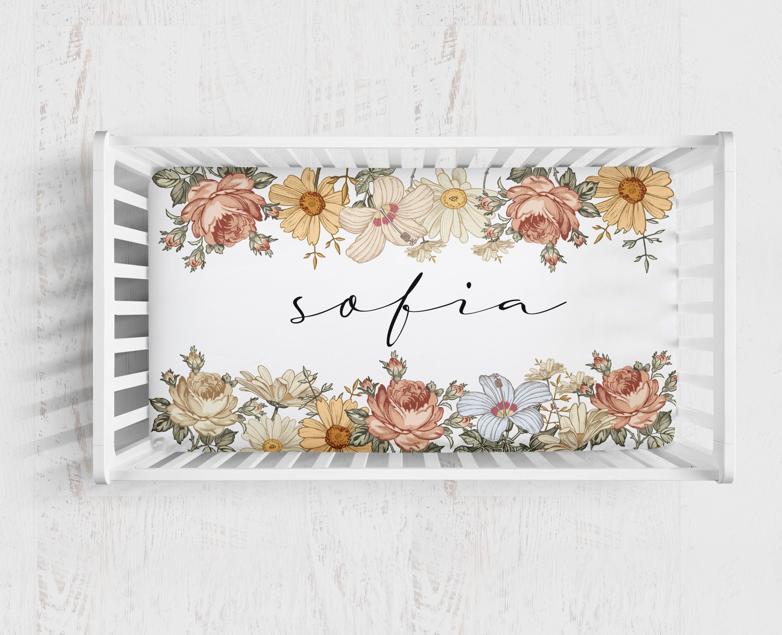 Rose Flower Cot Bed Sheet - Blzandco