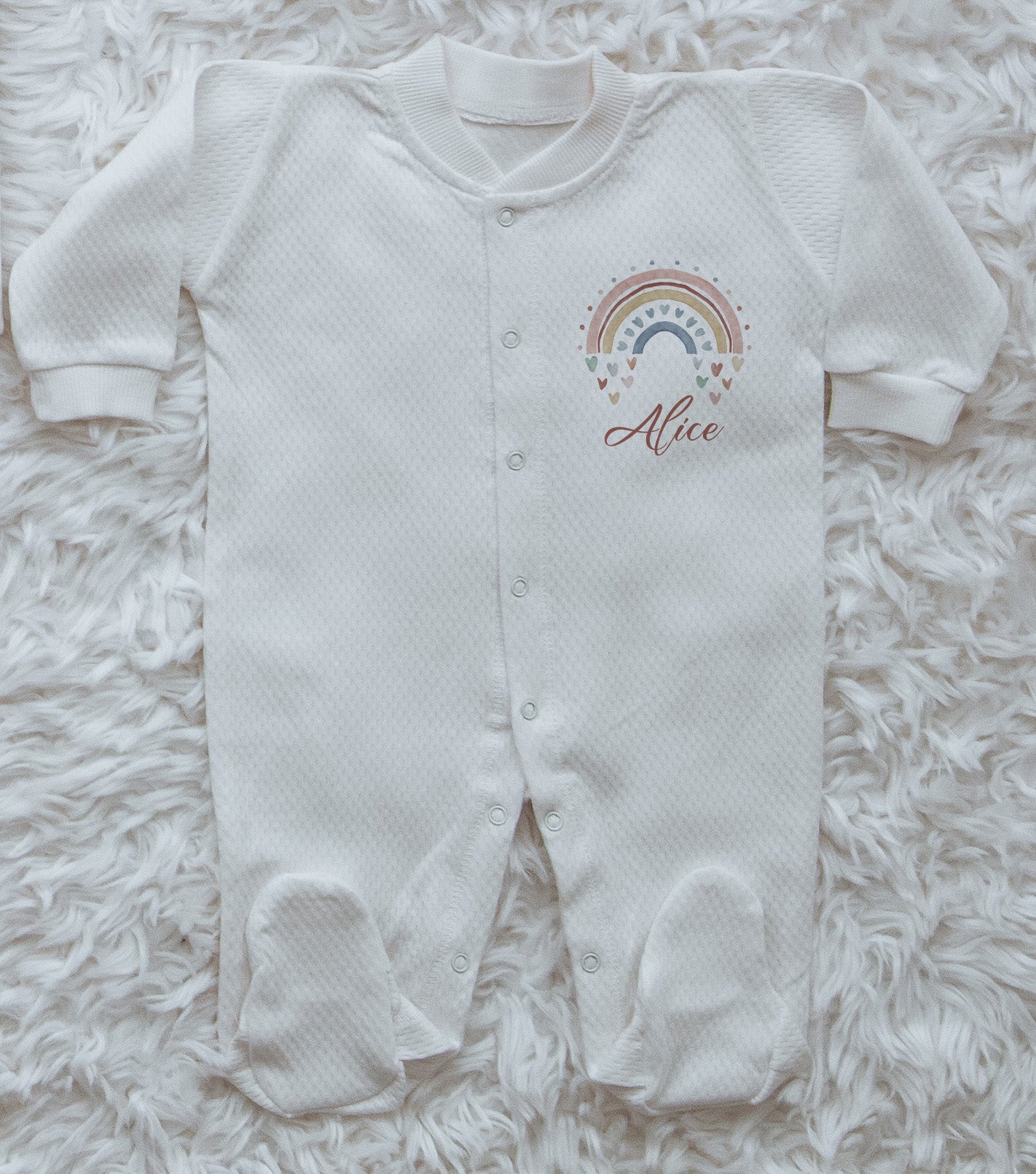 Soft Rainbow Personalized Baby Jumpsuit