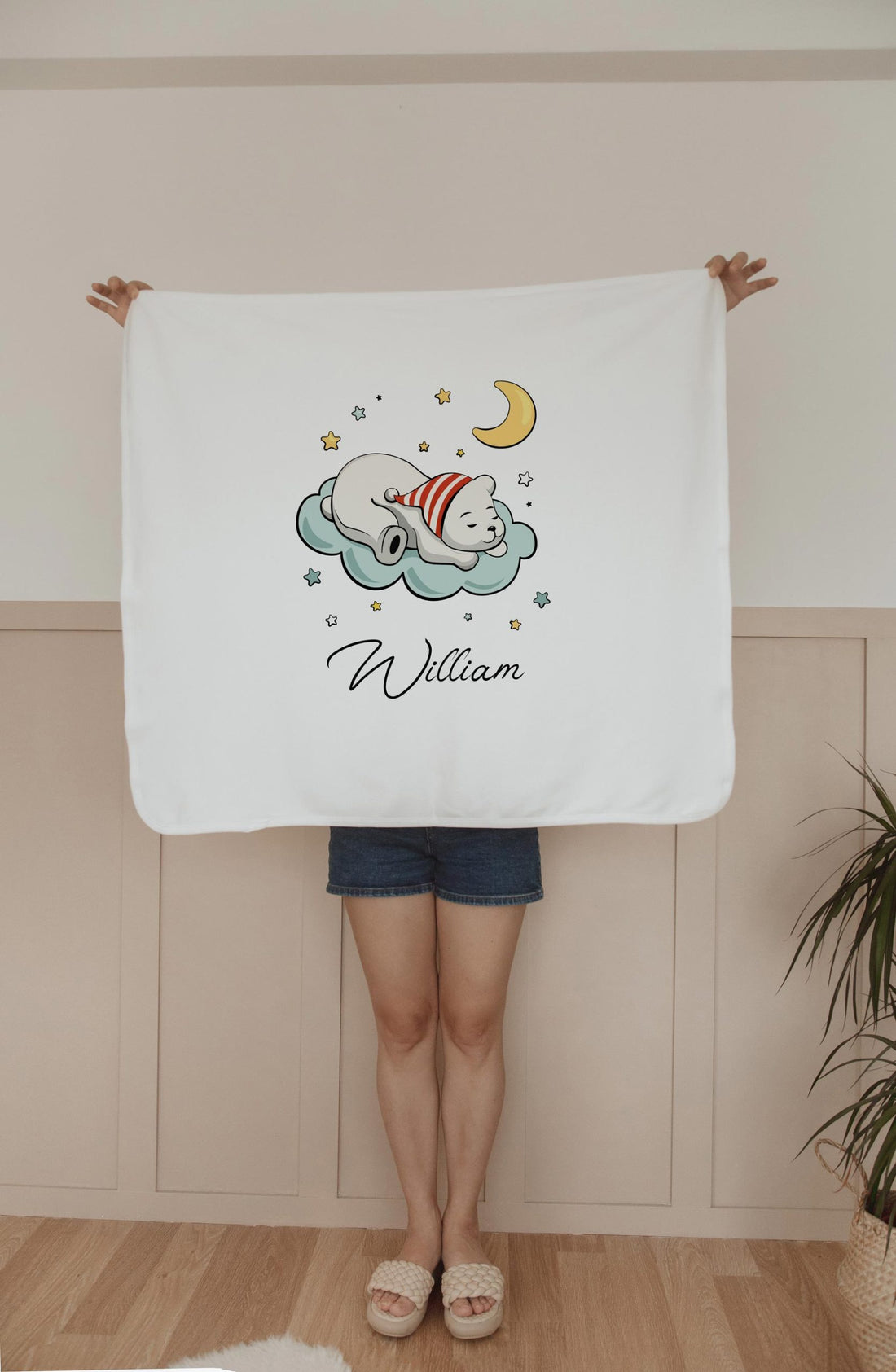 Sleeping Polar Bear Personalized Blanket - Blzandco