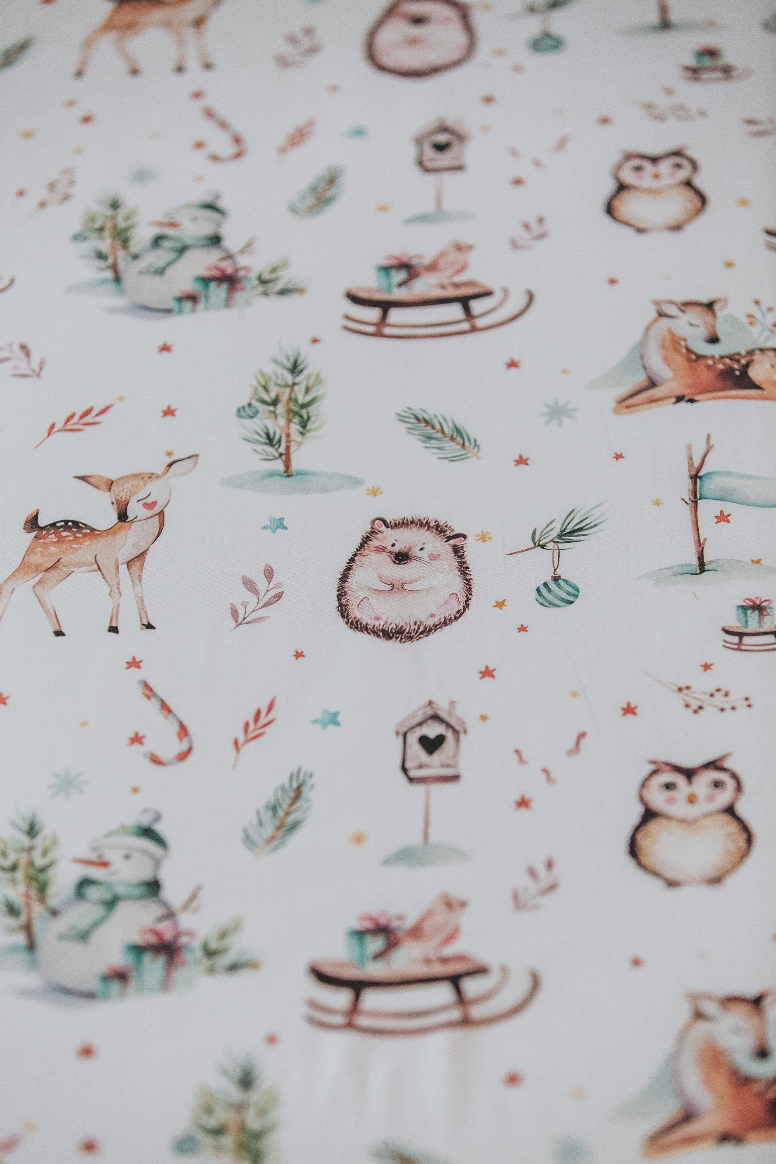Winter Animals Fitted Crib Sheet