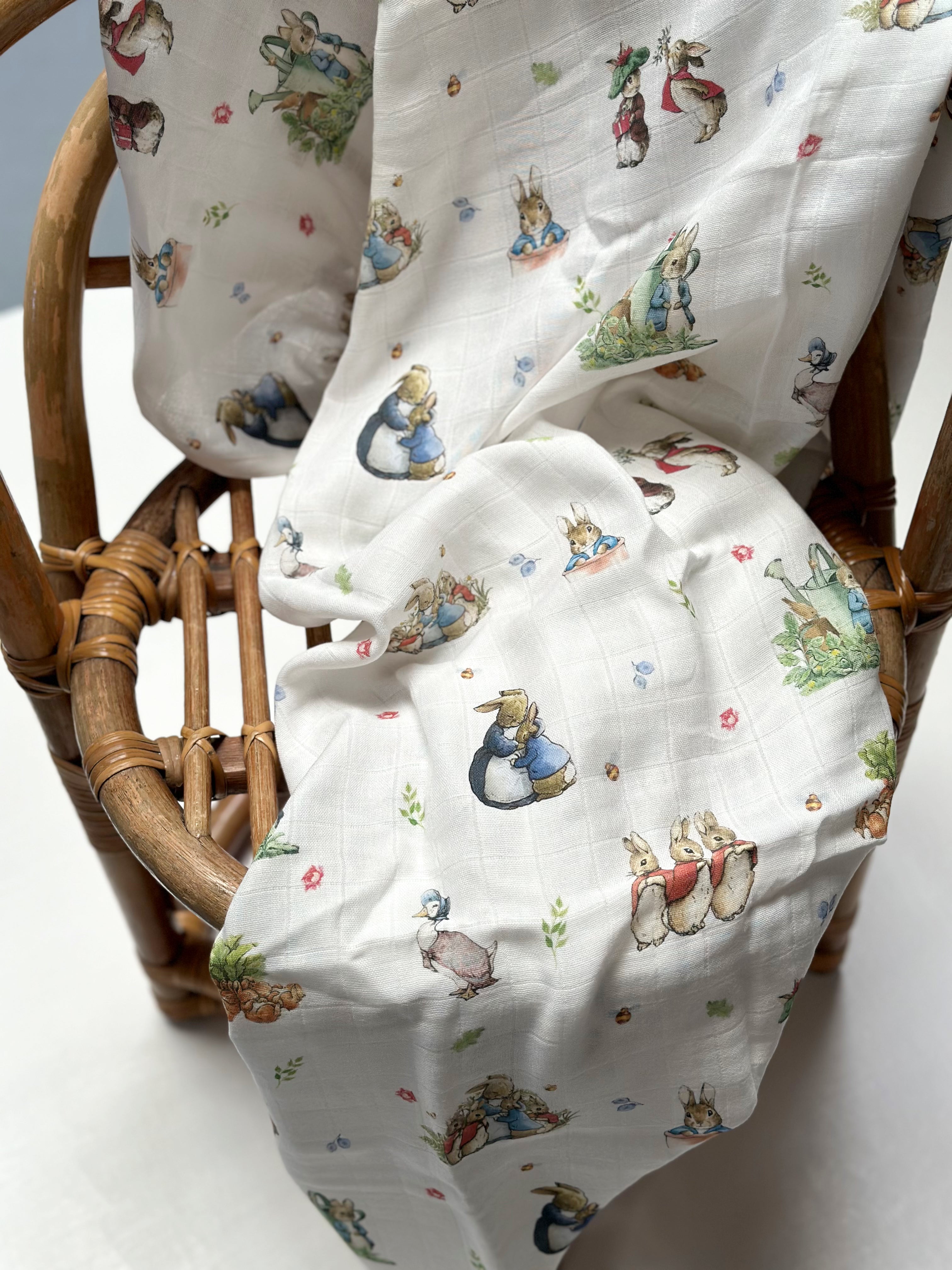 Bunny Family Muslin Swaddle