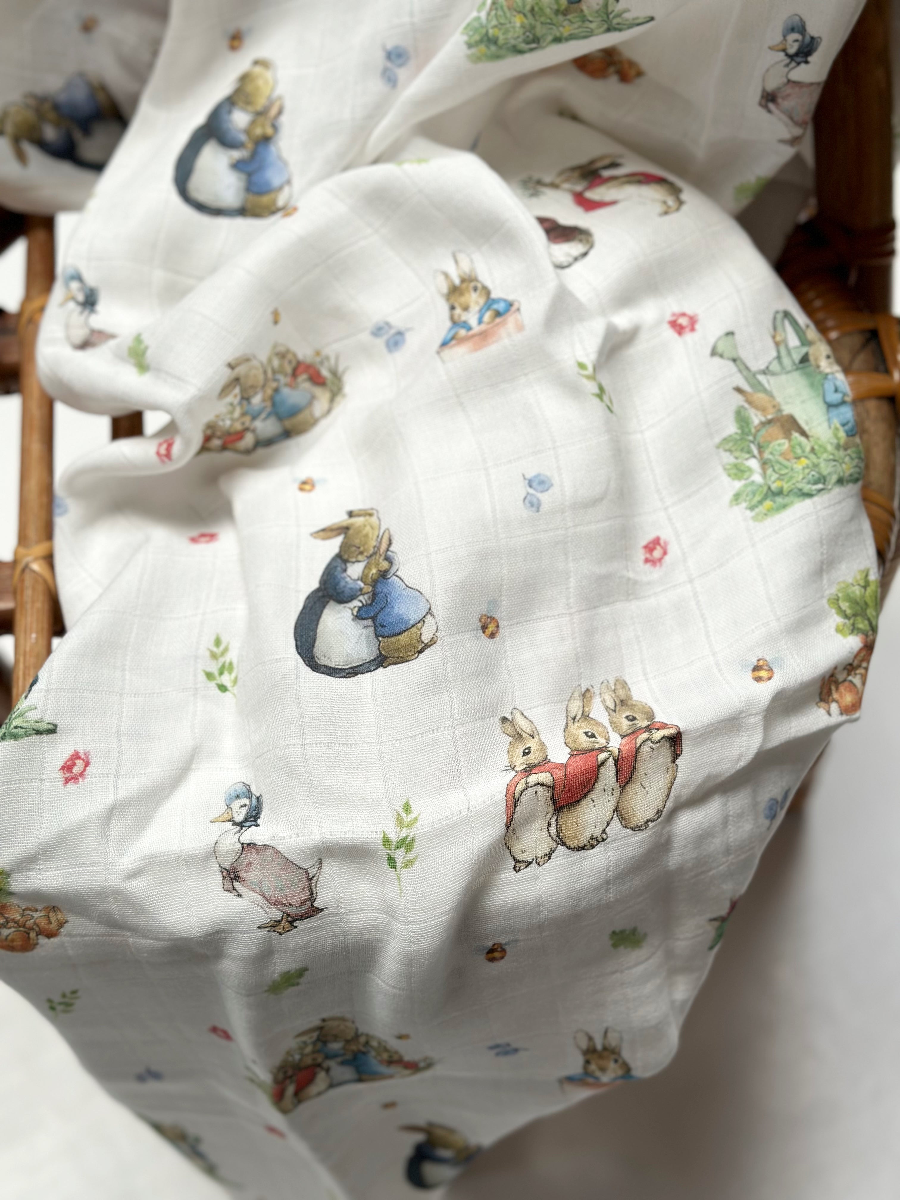 Bunny Family Muslin Swaddle