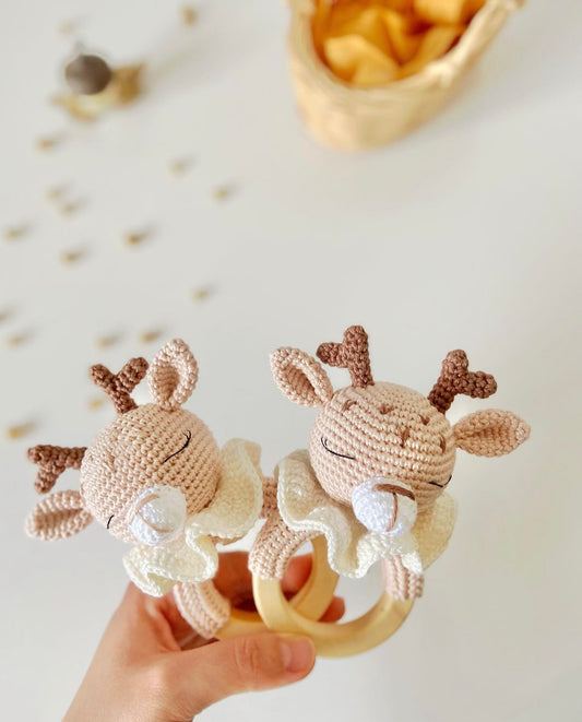 Deer Handmade Crochet Rattle