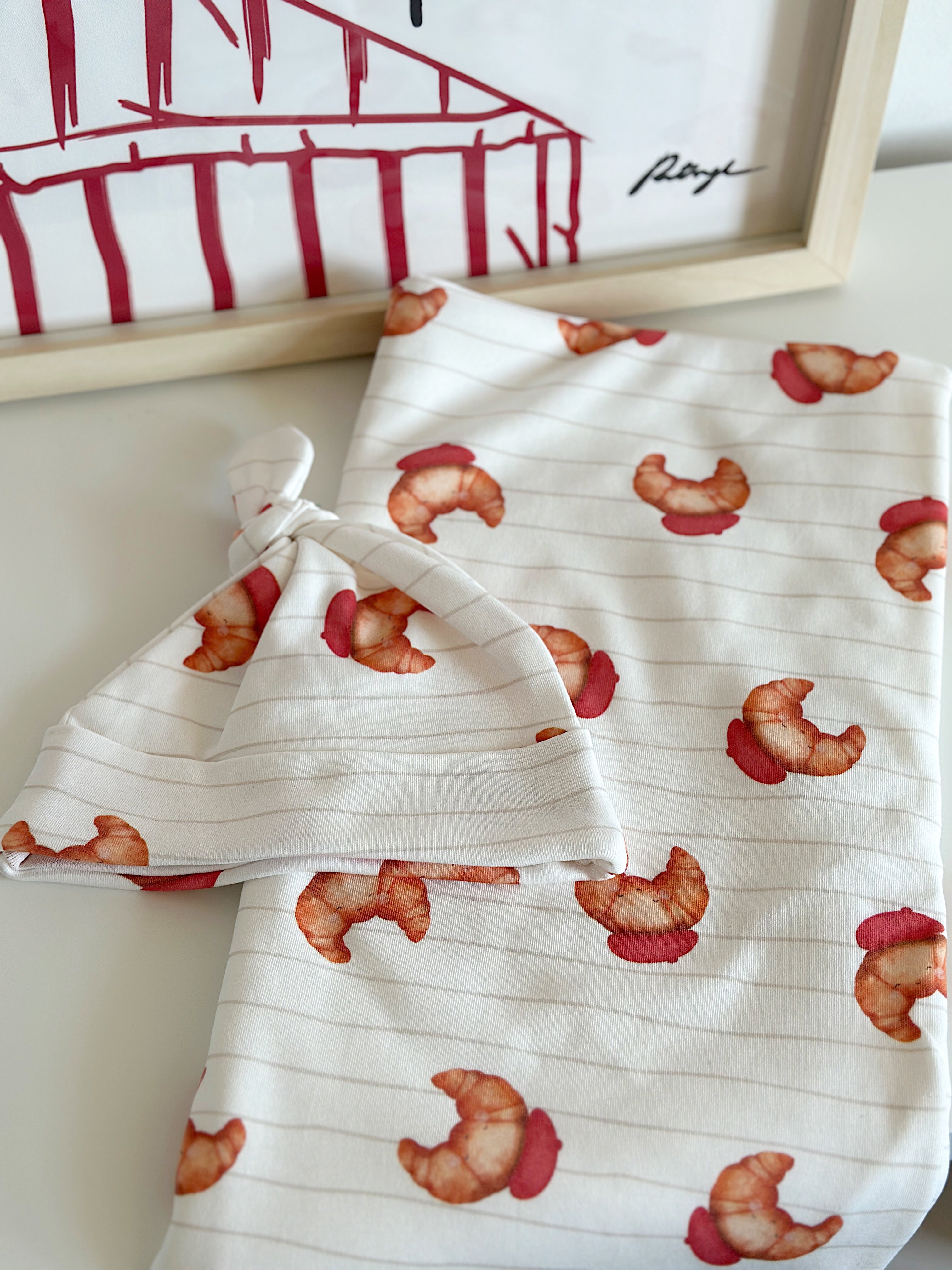 Croissant Baby Blanket & Hat