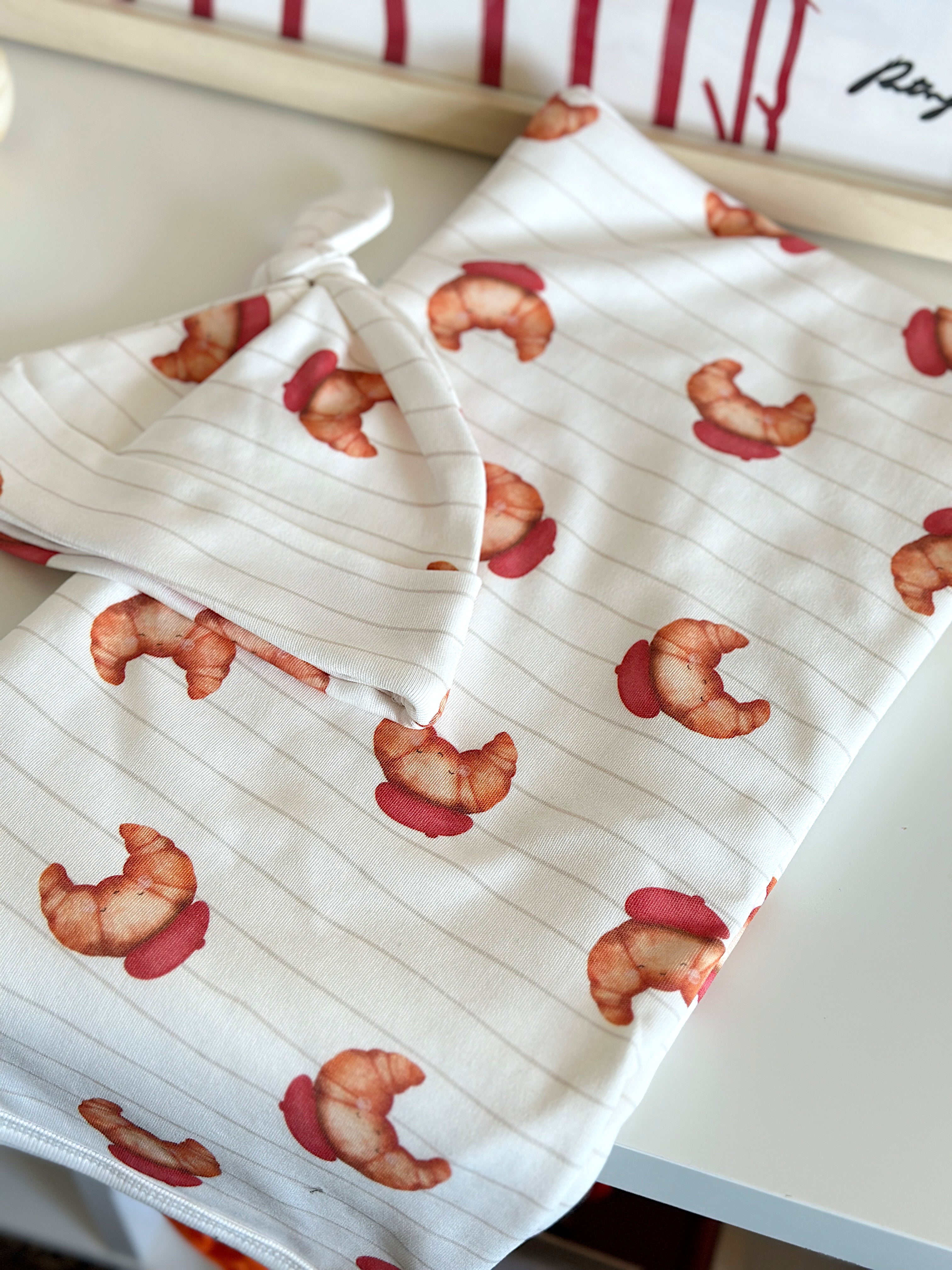 Croissant Baby Blanket & Hat
