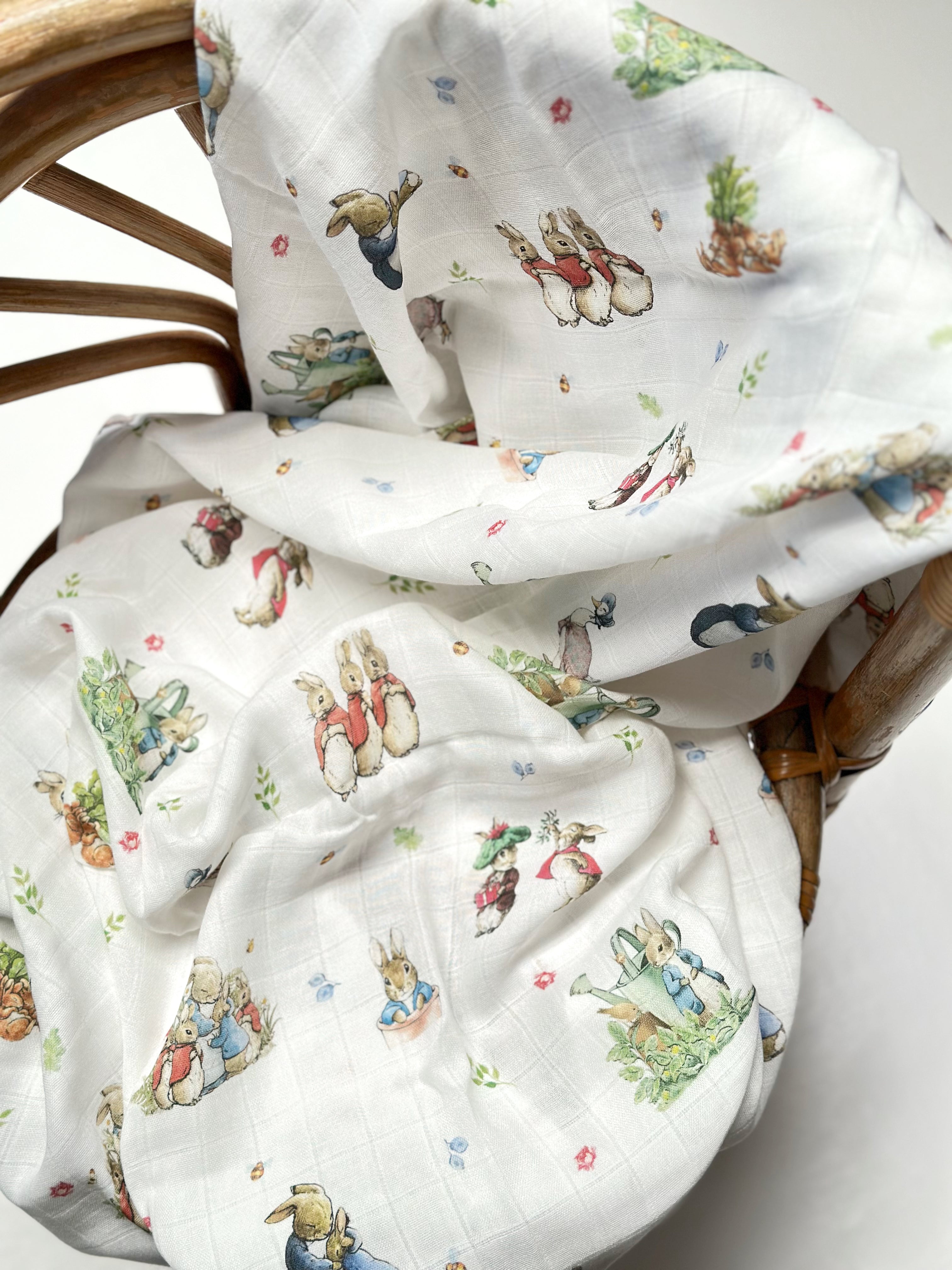 Bunny Family Muslin Swaddle