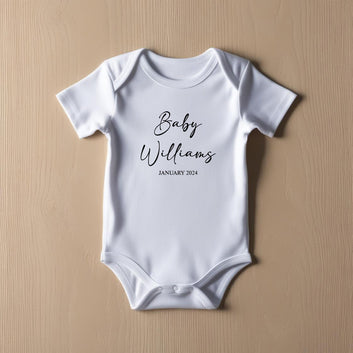 Custom Announcement  Name Baby Bodysuit