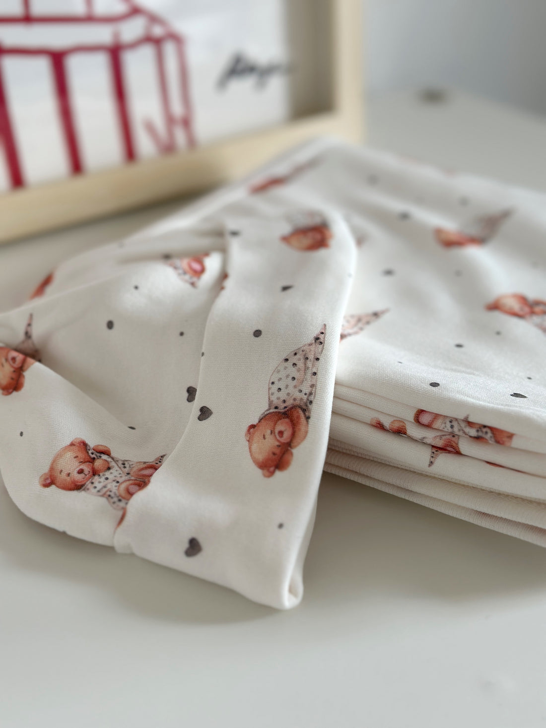 Sleepy Bear Baby Blanket & Hat