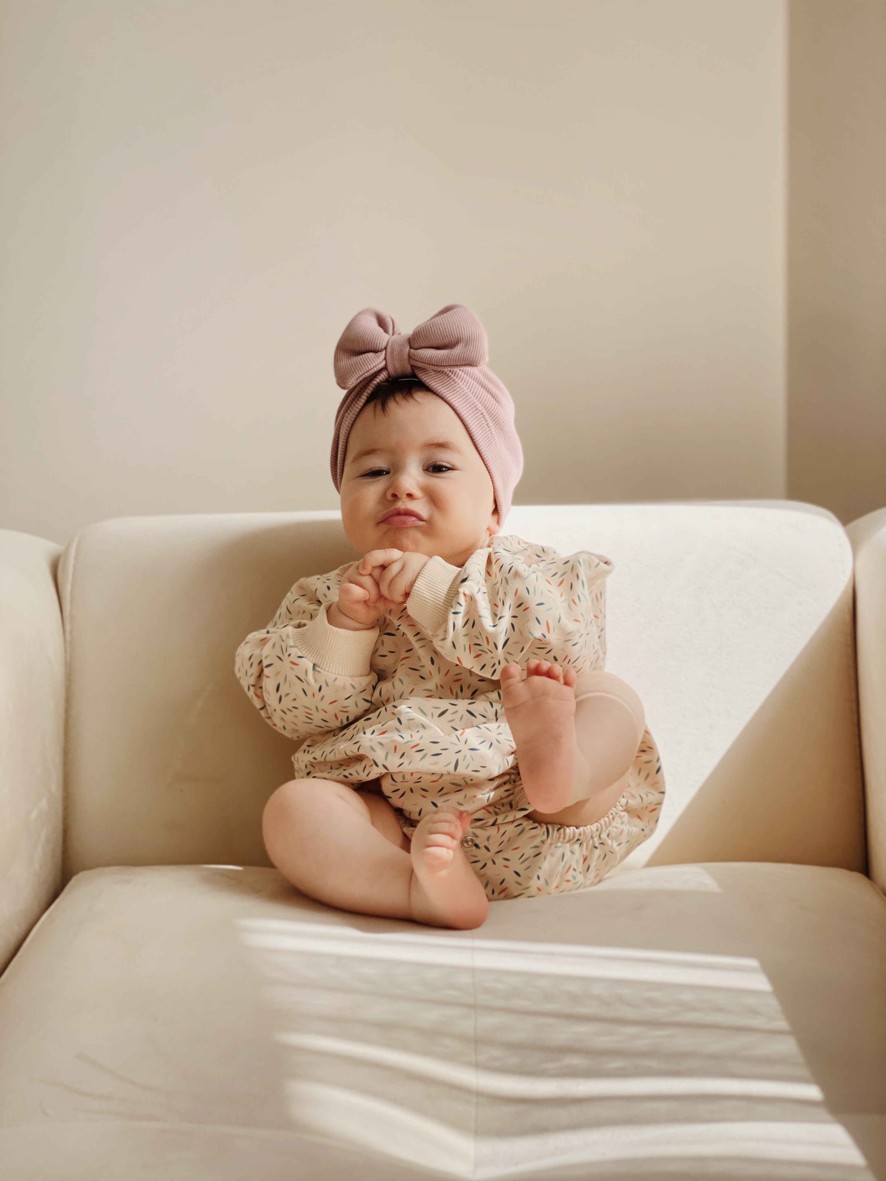 Pastel Beige Oversized Cotton Romper