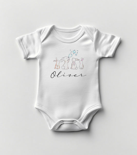 Bunnies and Bubbles Baby Bodysuit