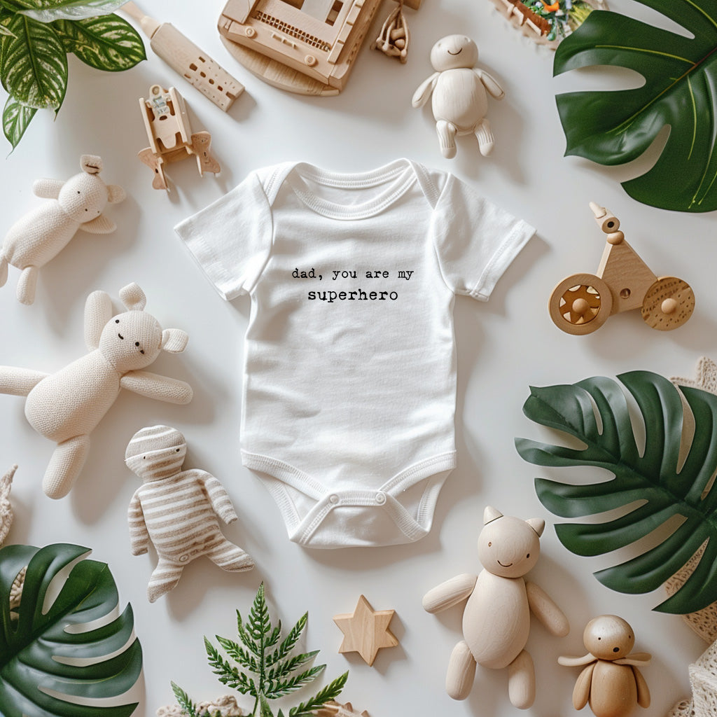 "Dad, You Are My Superhero" Baby Bodysuit