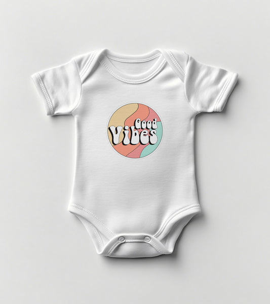 Good Vibes Retro Circle Baby Bodysuit