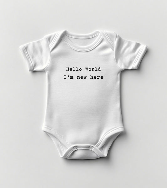 Hello World I'm New Here Baby Bodysuit