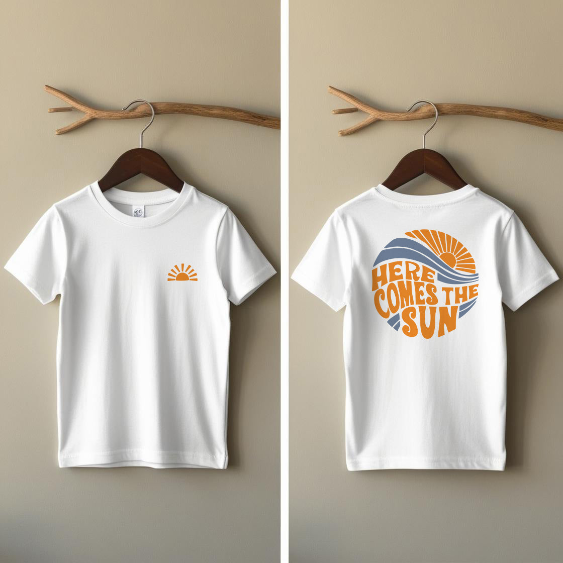 Here Comes The Sun White Cotton Kids Tshirt