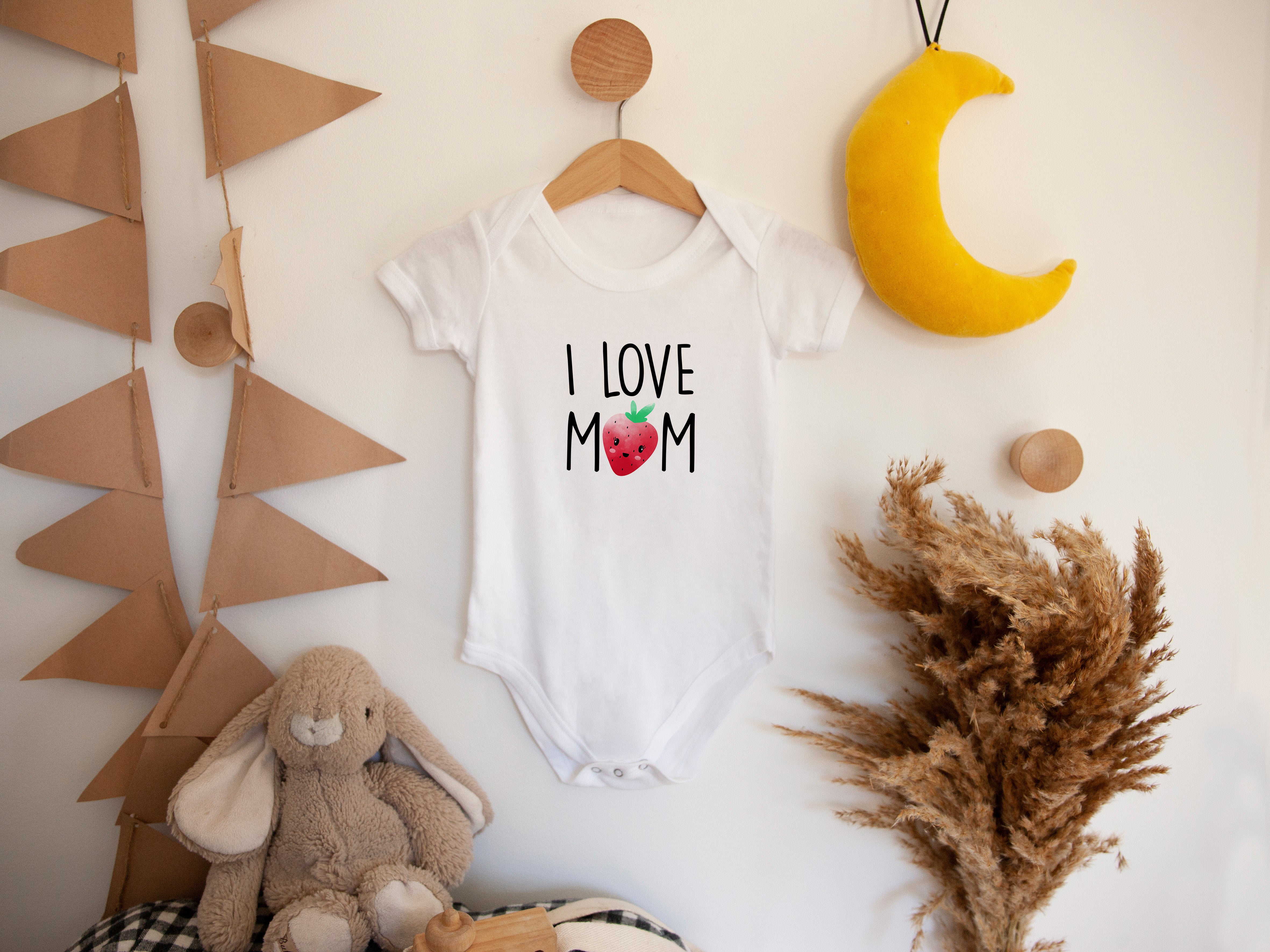 I Love Mom Baby Bodysuit