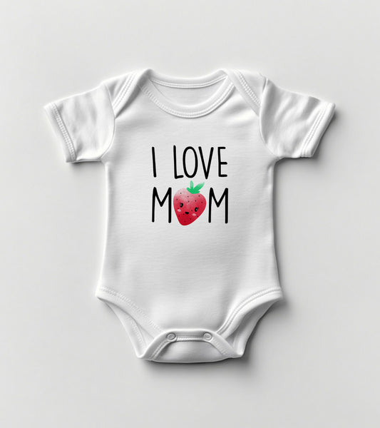 I Love Mom Baby Bodysuit