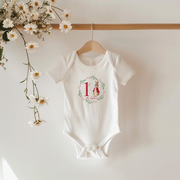 My First Christmas Rabbit Baby Bodysuit