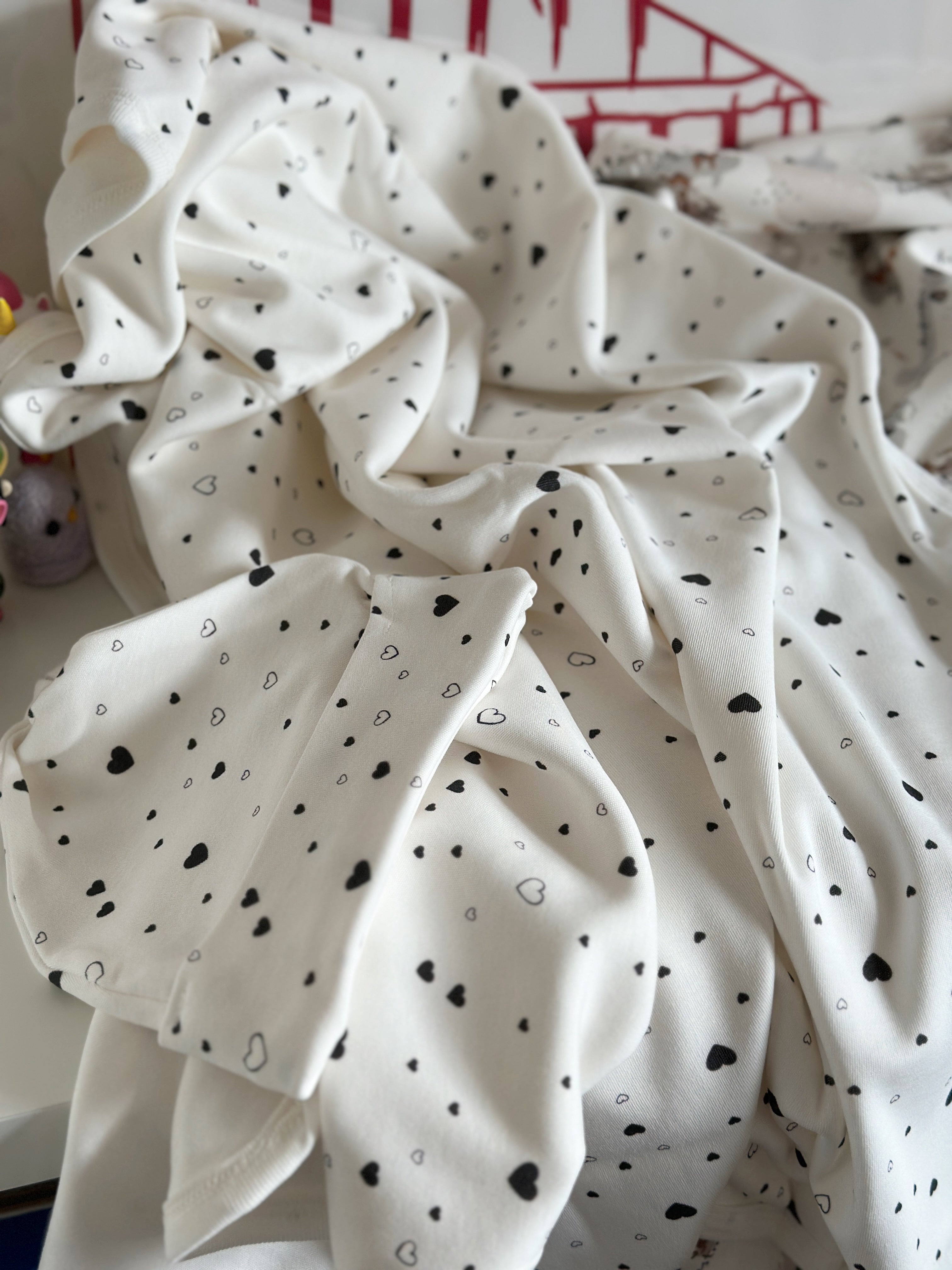 Mini Hearts Baby Blanket & Hat