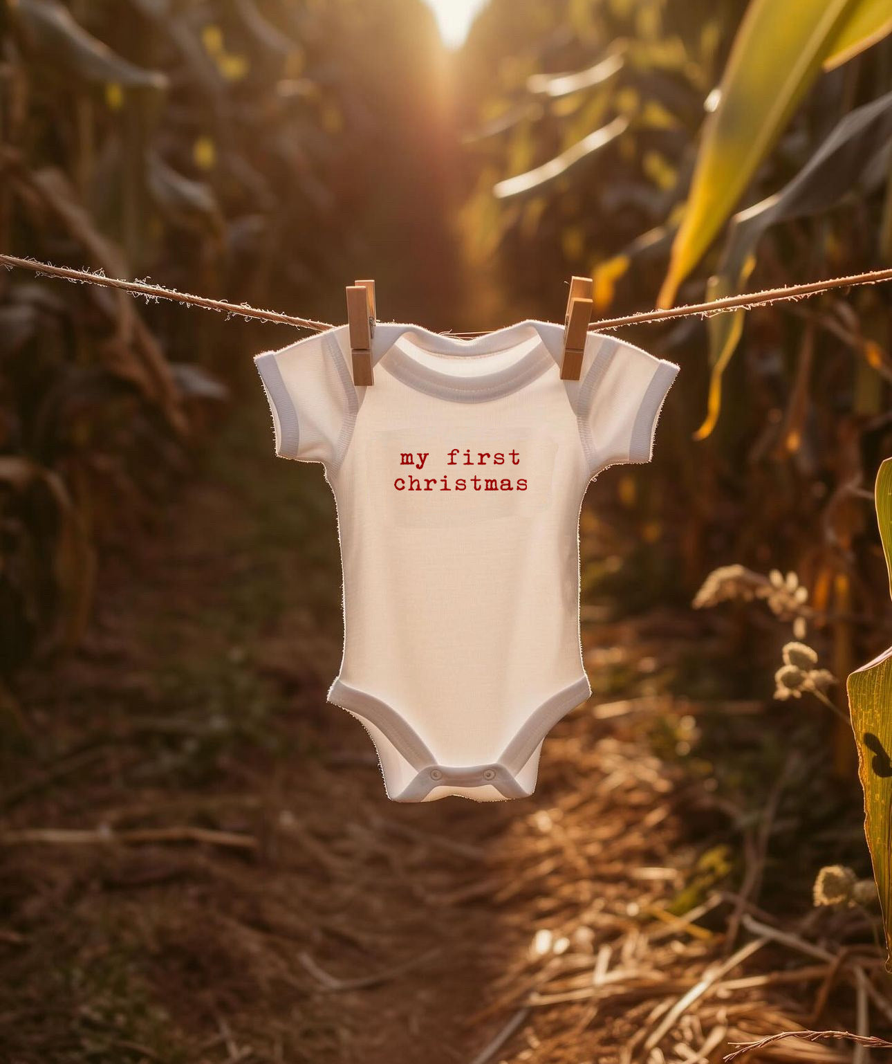My First Christmas Type Baby Bodysuit