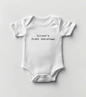 Christmas Baby Bodysuit With Name