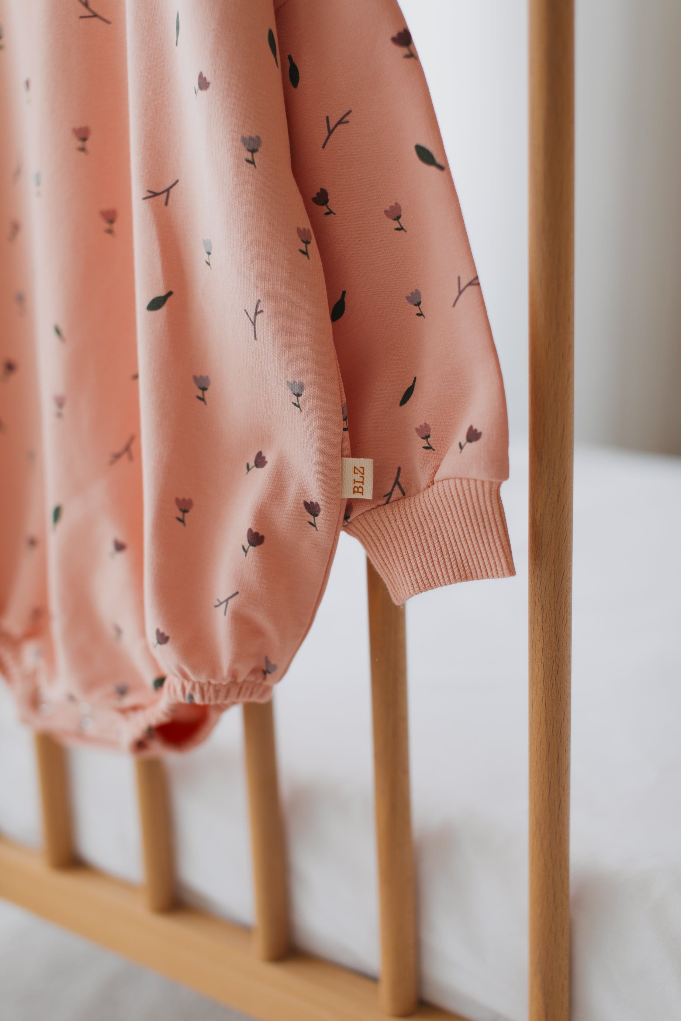 Pastel Pink Floral Print Oversized Baby Romper