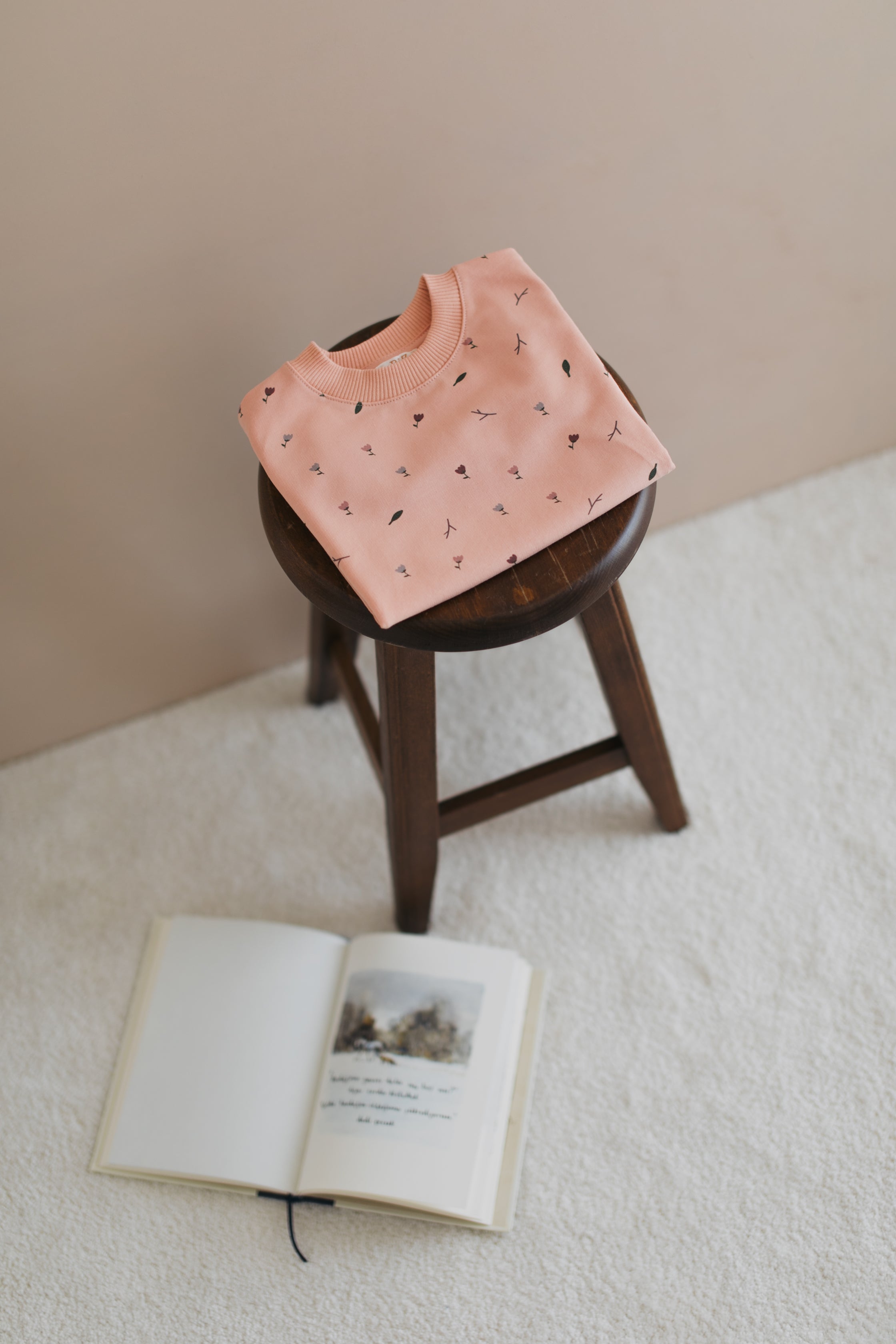 Pastel Pink Floral Print Oversized Baby Romper