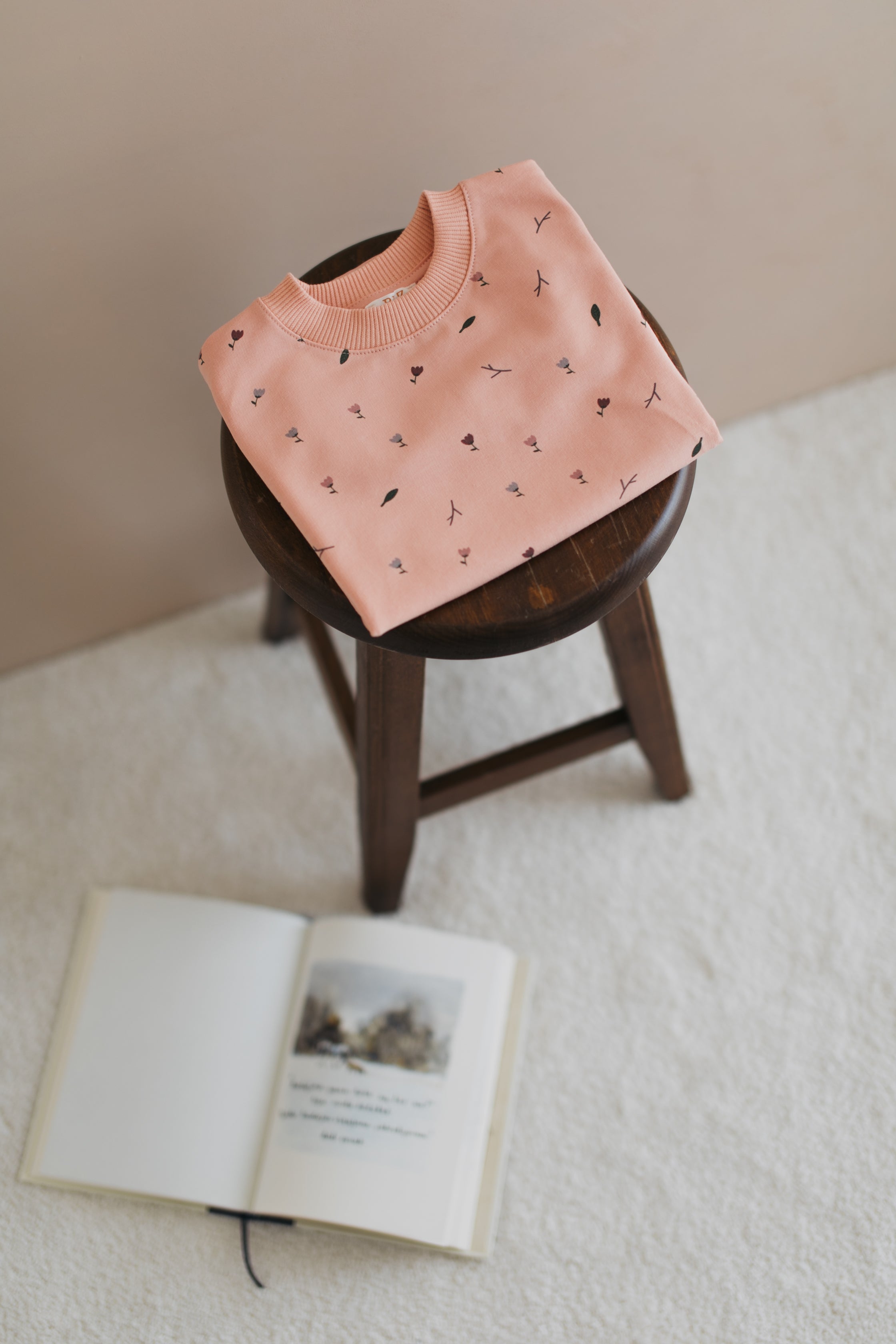Pastel Pink Floral Print Oversized Baby Romper
