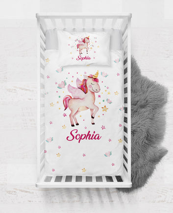 Unicorn Personalized Baby Toddler Duvet Cover